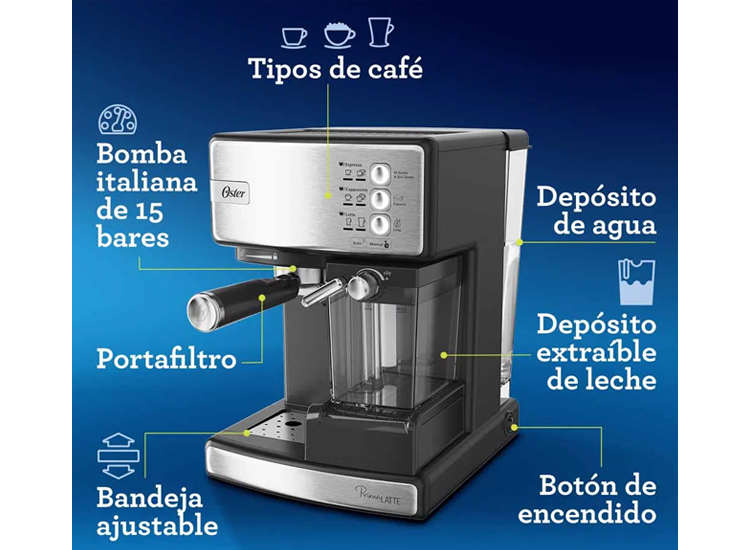 Cafetera Oster Primalatte Bvstem6603 Automática Plateada Para Expreso Y  Cápsulas Monodosis 220v