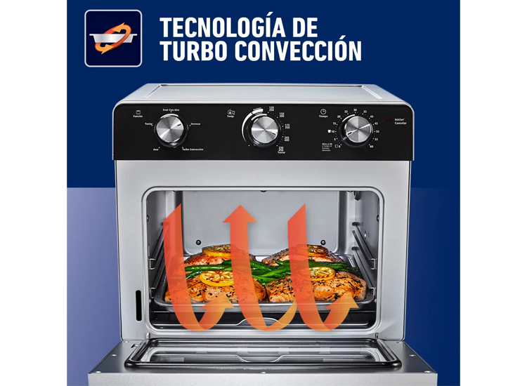 Ripley - OSTER HORNO ELÉCTRICO CON FREIDORA DE AIRE 22L NEGRO TSSTTVMAF1