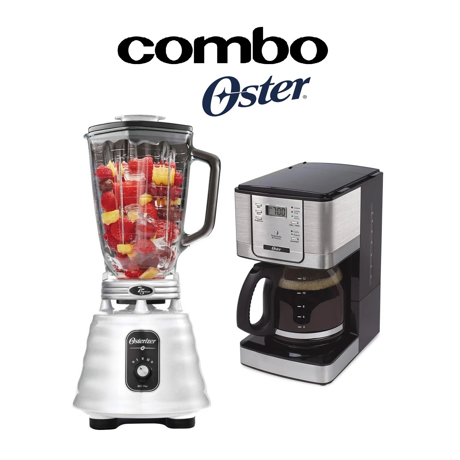 Ripley - COMBO OSTER LICUADORA BLSTSE75 + CAFETERA PROGRAMABLE  BVSTDC4401-053
