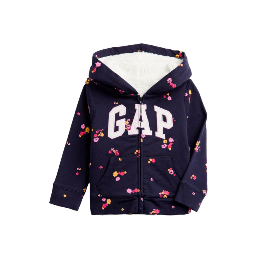 Ripley - CASACA BABY GAP AZUL CON DISEÑO DE FLORES Y LOGO GAP PARA BEBÉ NIÑA