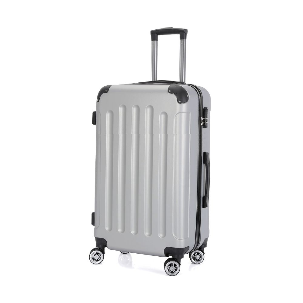 Ripley - MALETA DE VIAJE 24 PULGADAS 23 KG TAPA DURA 8 RUEDAS - PLATEADO