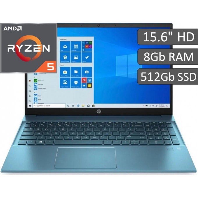 Ripley - LAPTOP HP PAVILION 15-EH0022LA, AMD RYZEN 5 4500U, MEMORIA 8GB  RAM, DISCO SOLIDO 512GB SSD, W10 HOME, PANTALLA 15.6' HD
