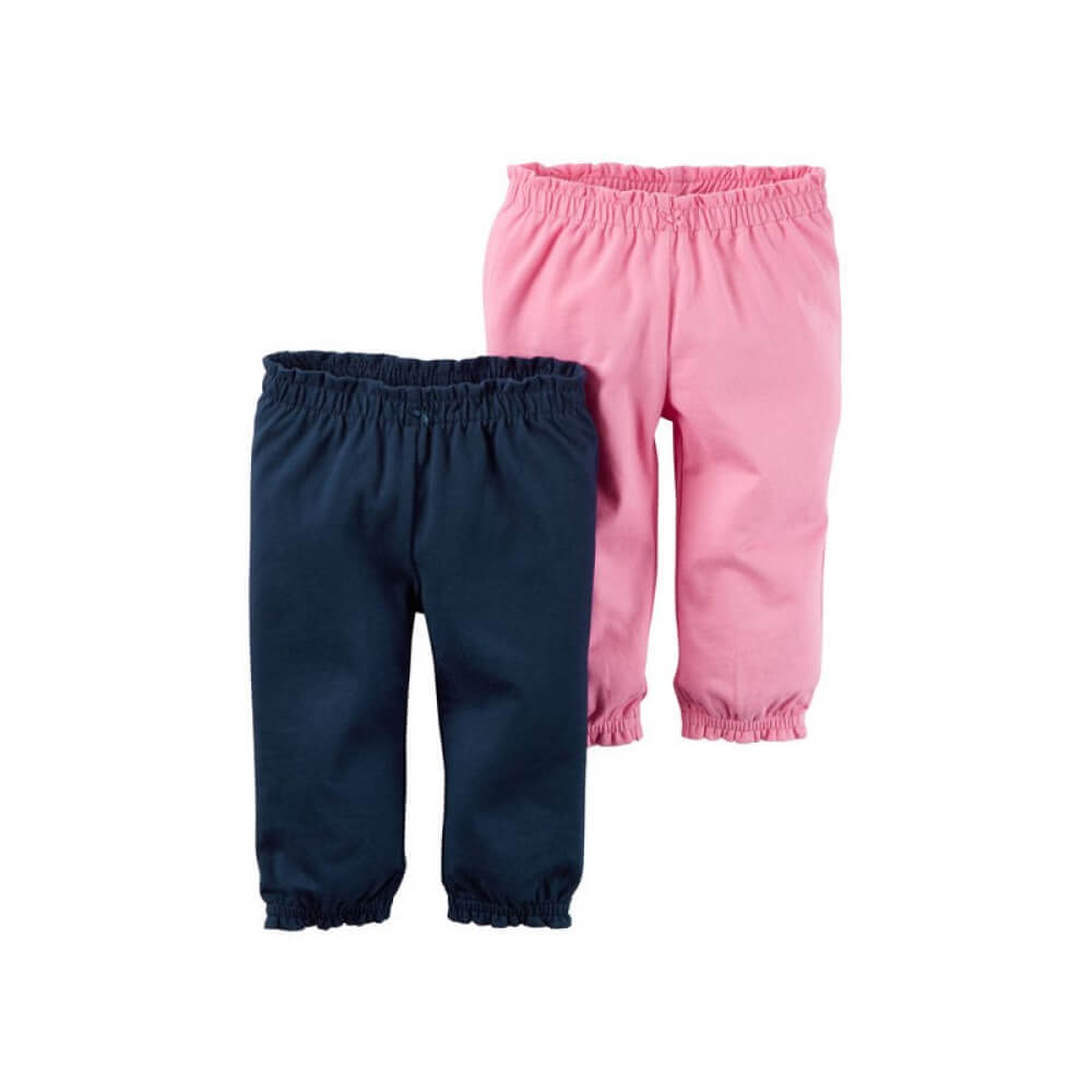 Ripley - PACK 2 PANTALONES CARTER'S BABYSOFT ROSADO Y AZUL PARA BEBÉ NIÑA