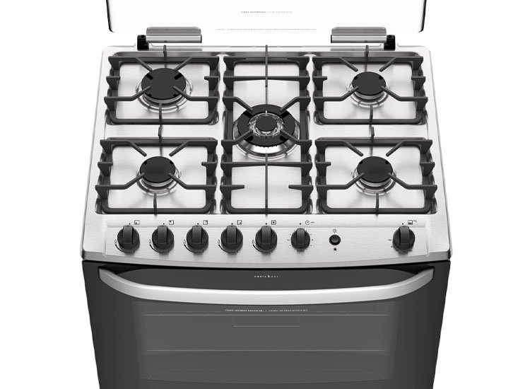 Ripley - ELECTROLUX COCINA A GAS 5 HORNILLAS TRIPLE/LLAMA 76USS