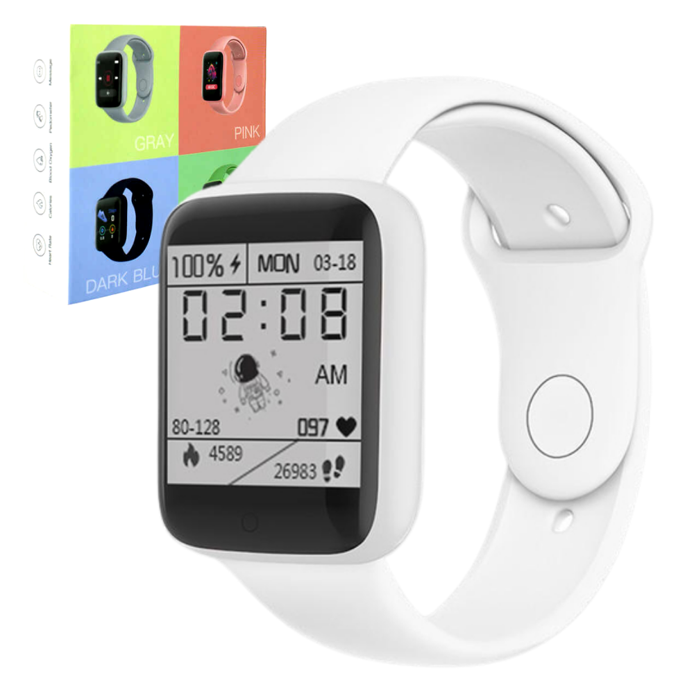 Ripley - RELOJ INTELIGENTE SMARTWATCH D20 PRO MACARON BLANCO