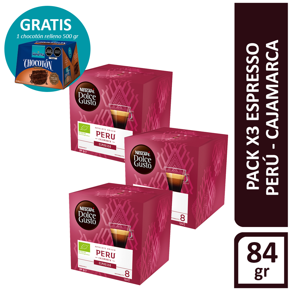 Ripley - CÁPSULAS DE CAFÉ NESCAFÉ® DG ESPRESSO PERÚ CJ DE 12 UND (X3)+  CHOCOTÓN GRATIS