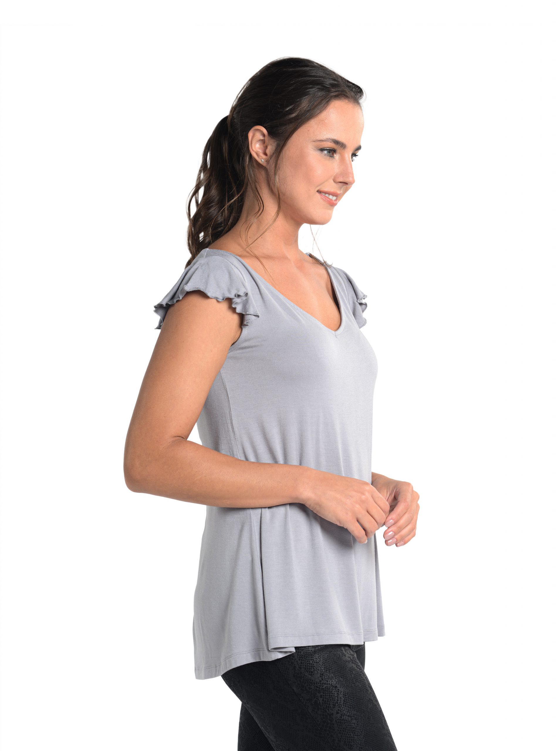 Cardigan Aperto In Misto Alpaca - Grigio Perla - Foto 11