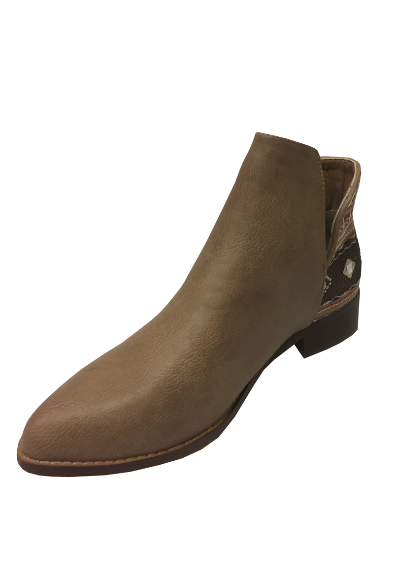 Ripley - Botin plano cuero ecol?gico Beige Todopiel