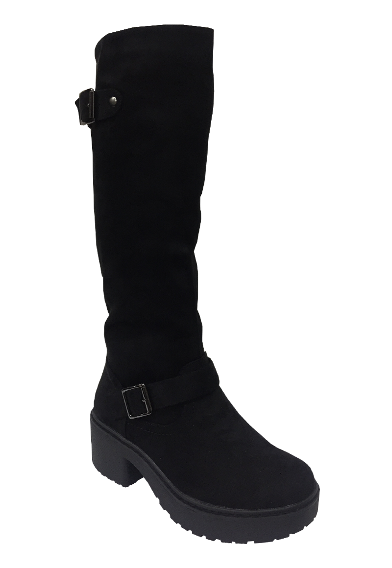 Ripley - Bota cuero ecológico Negro ZAV19 Todopiel