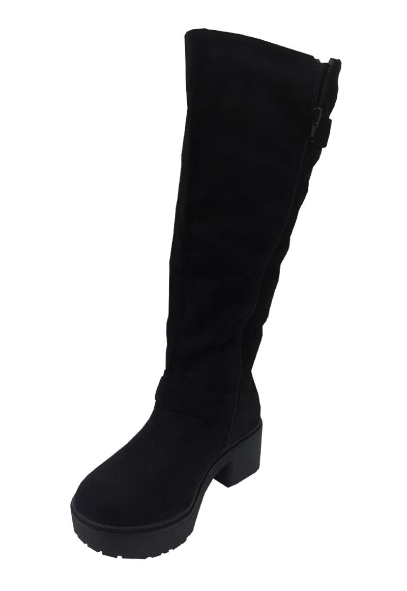 Ripley - Bota cuero ecológico Negro ZAV19 Todopiel