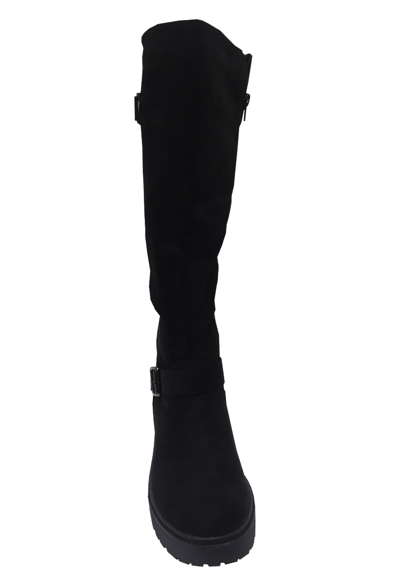 Ripley - Bota cuero ecológico Negro ZAV19 Todopiel