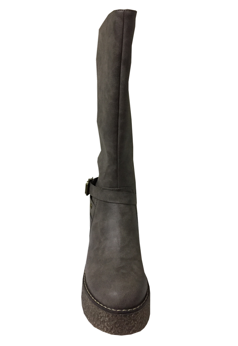 Ripley - Bota cuero ecológico Gris ZAV27 Todopiel