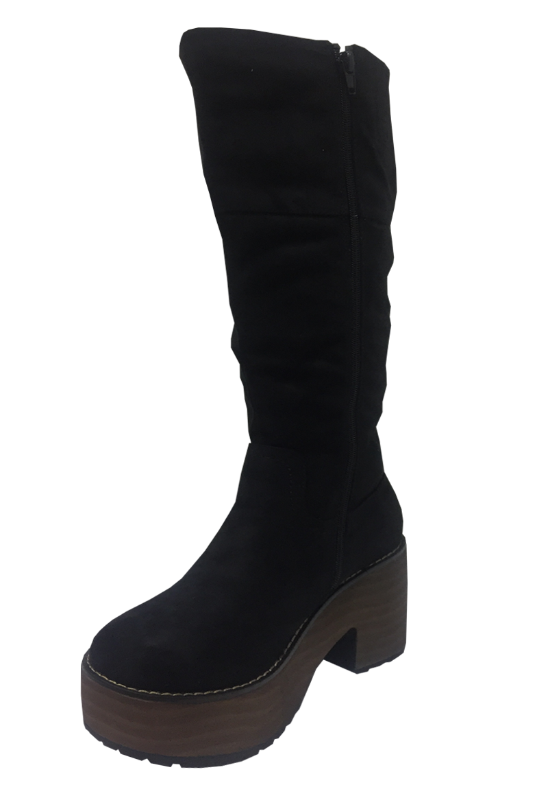 Ripley - Bota cuero ecológico Negro ZAV32 Todopiel