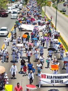 Marchas contra la privatización de la salud
