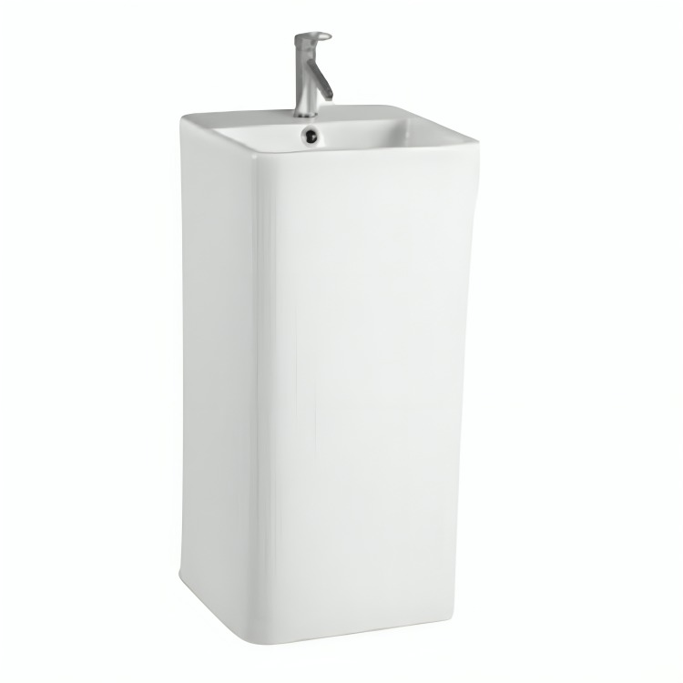 Lavabo a Piso Machen Emmeran Blanco Con Rebosadero – MN-EMMERAN