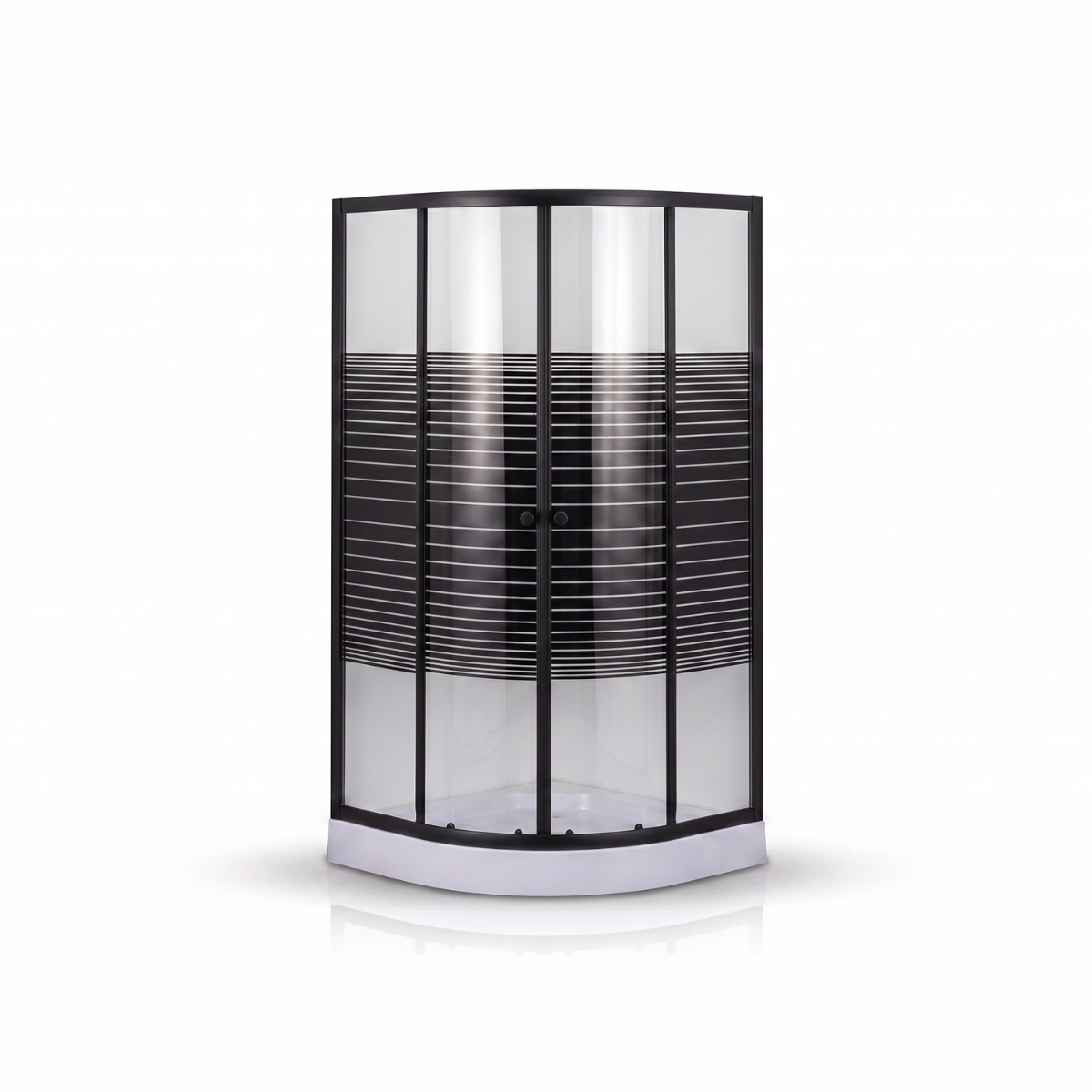 Cancel de Baño 90 x 90 cm Vidrio Templado 5 mm Herrajes Negros con Bandeja – QD-684 Cancel de Baño 90 x 90 cm Vidrio Templado 5 mm Herrajes Negros con Bandeja – QD-684