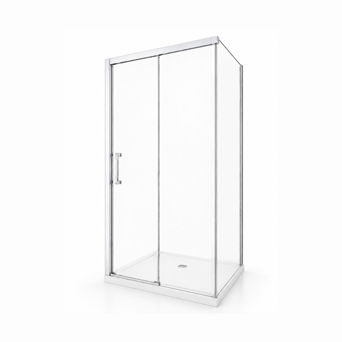 Cancel de Baño 120 x 80 cm Vidrio Templado 8 mm Acabado Cromado – QD-IN-220-C