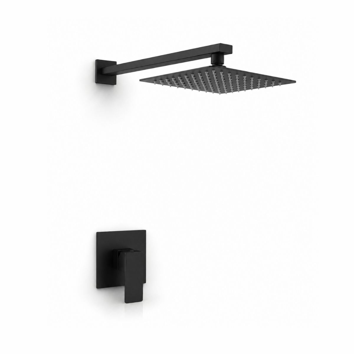 Kit De Regadera Negro Mate Cuadrado 2 pza – HG-N8003B