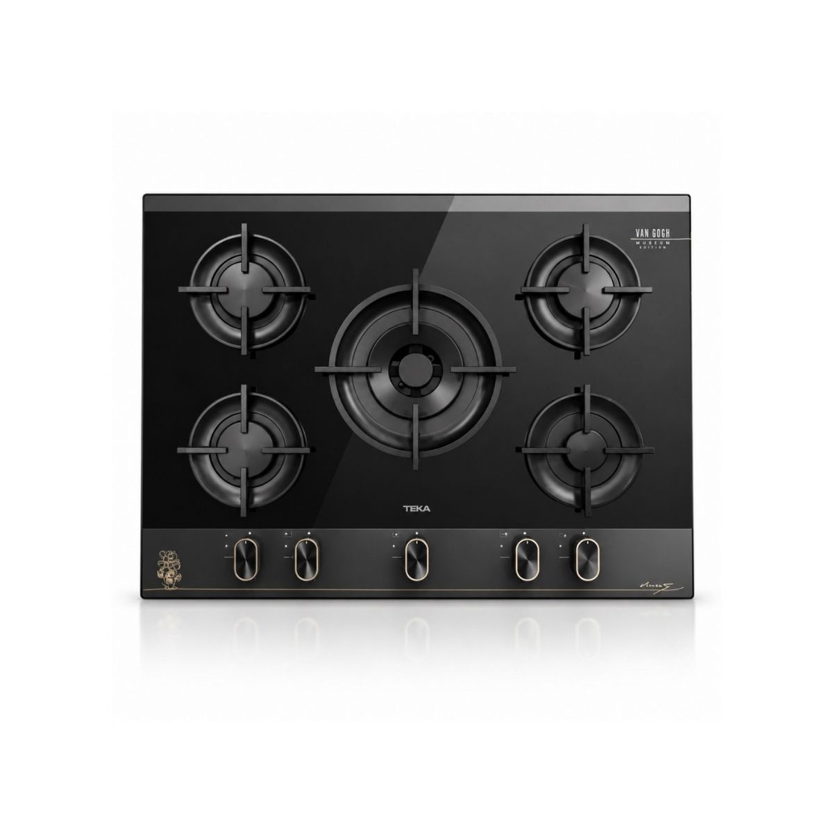 Parrilla de Gas Empotrable Teka Maestro GBC 75 Van Gogh 5 Quemadores Cristal Negro – TK-112570244