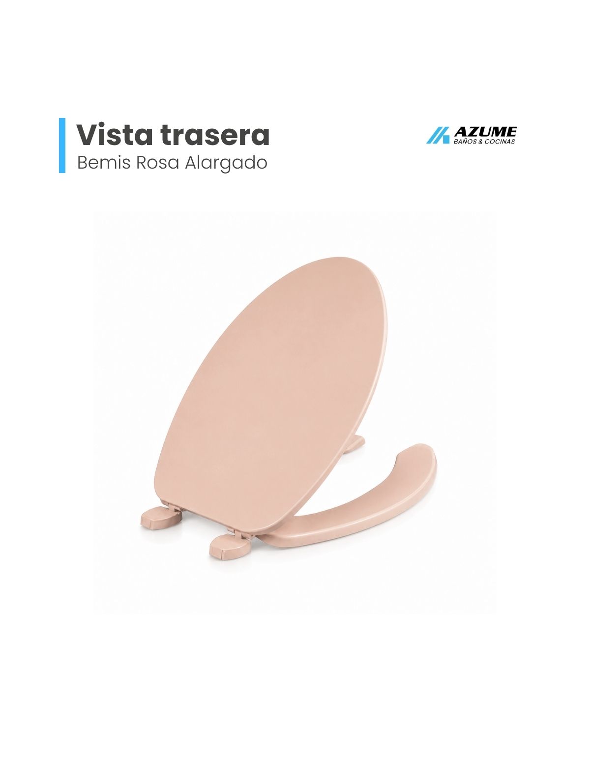 Asiento para Sanitario Alargado Abierto Rosa 47 cm – BE-175AR 176