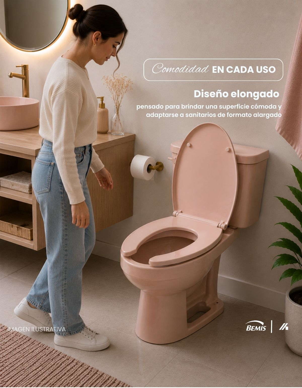 Asiento para Sanitario Alargado Abierto Rosa 47 cm – BE-175AR 176 Asiento para Sanitario Alargado Abierto Rosa 47 cm – BE-175AR 176