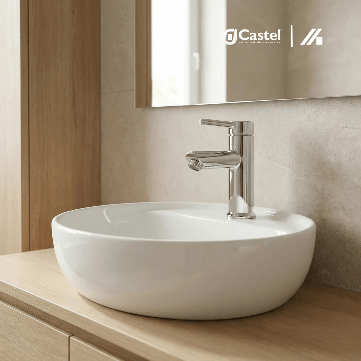 Llave Monomando Para Lavabo Castel Bajo Damasco Cromo – CA-3212