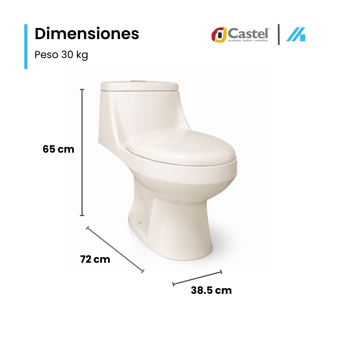 Sanitario One Piece Castel Venus Marfil – CA-VENUS MARFIL