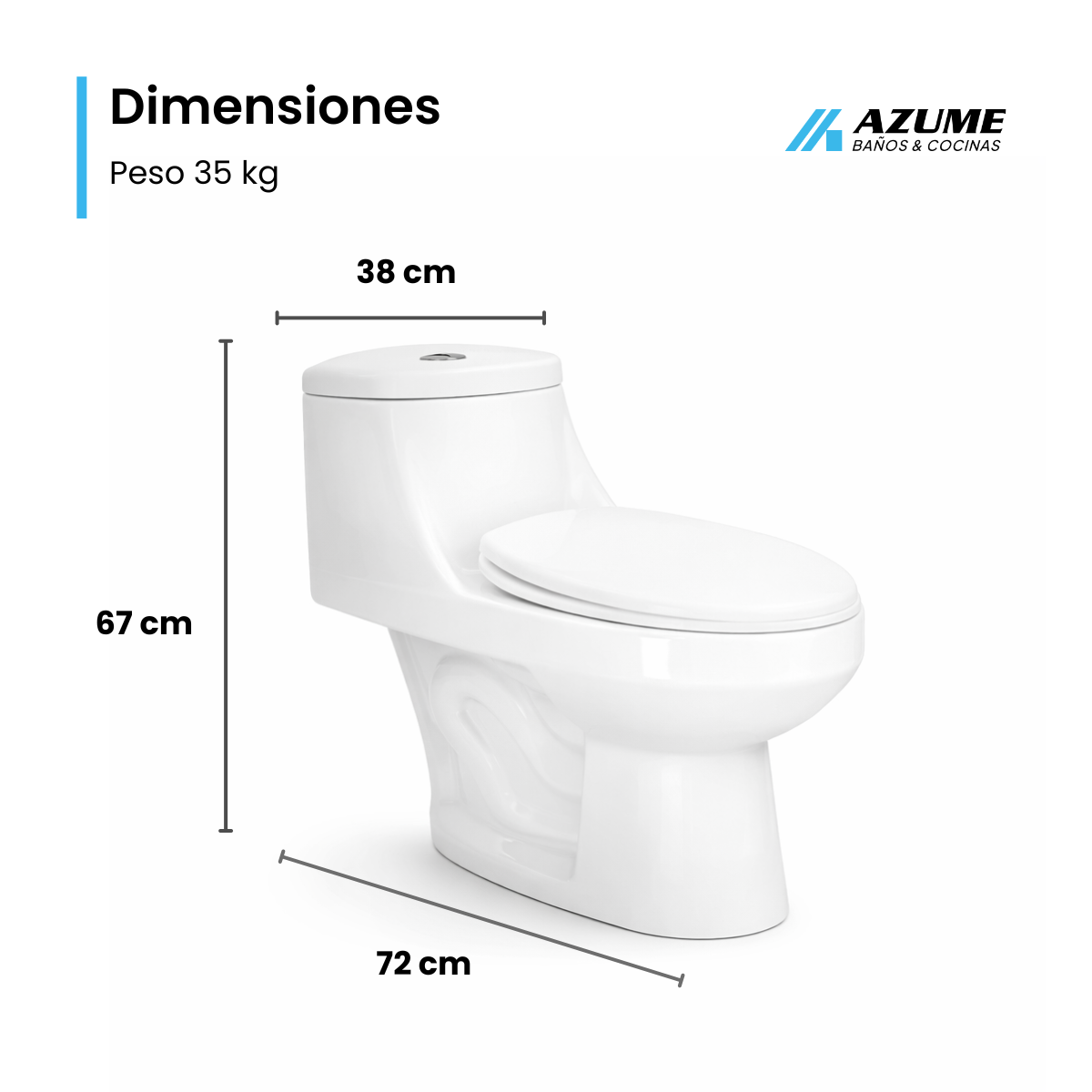 Sanitario Castel One Piece Zeus Blanco – CA-ZEUS