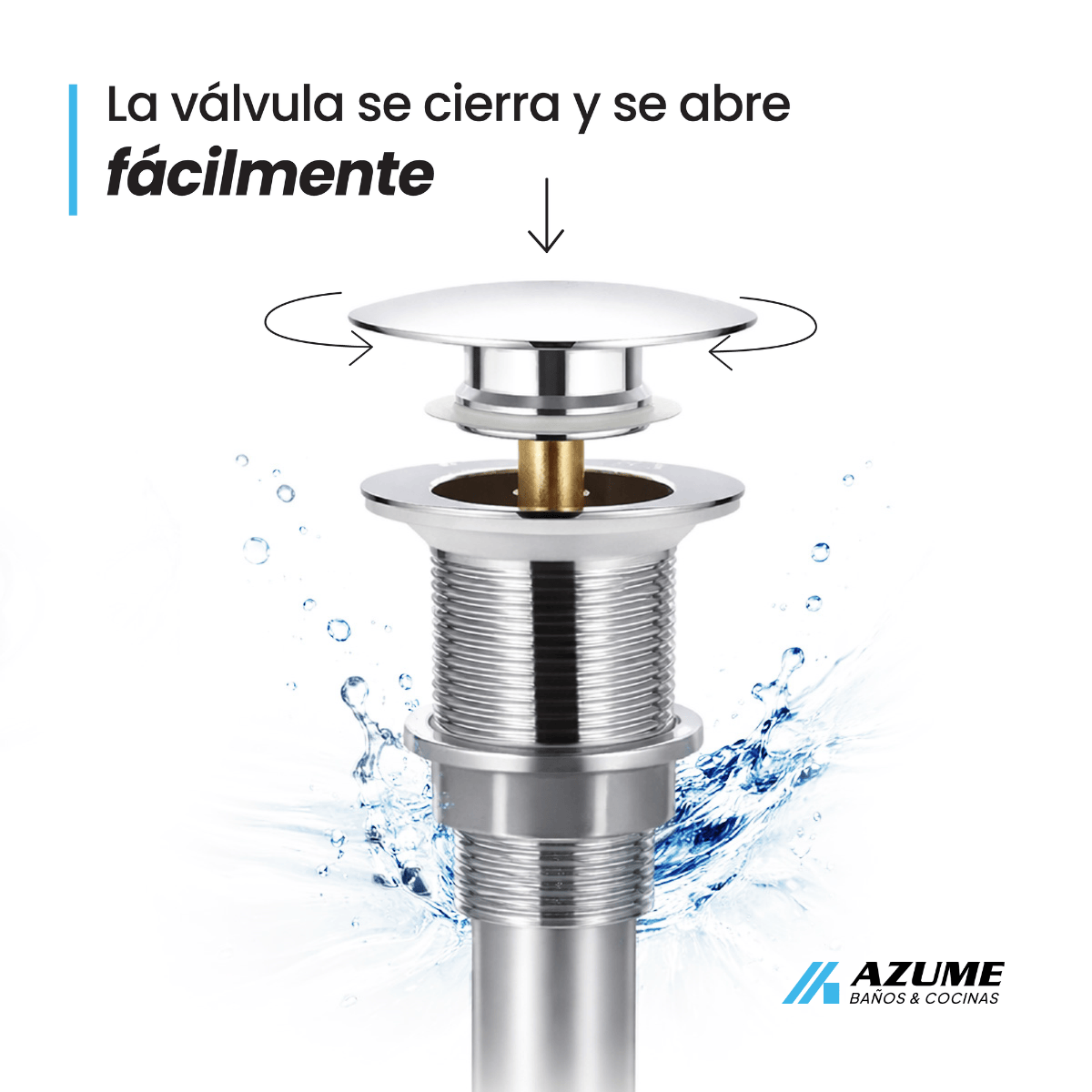 Contra Push Para Lavabo Lux Sany Sin Rebosadero Cromo – LU-XR-CONTRA-68