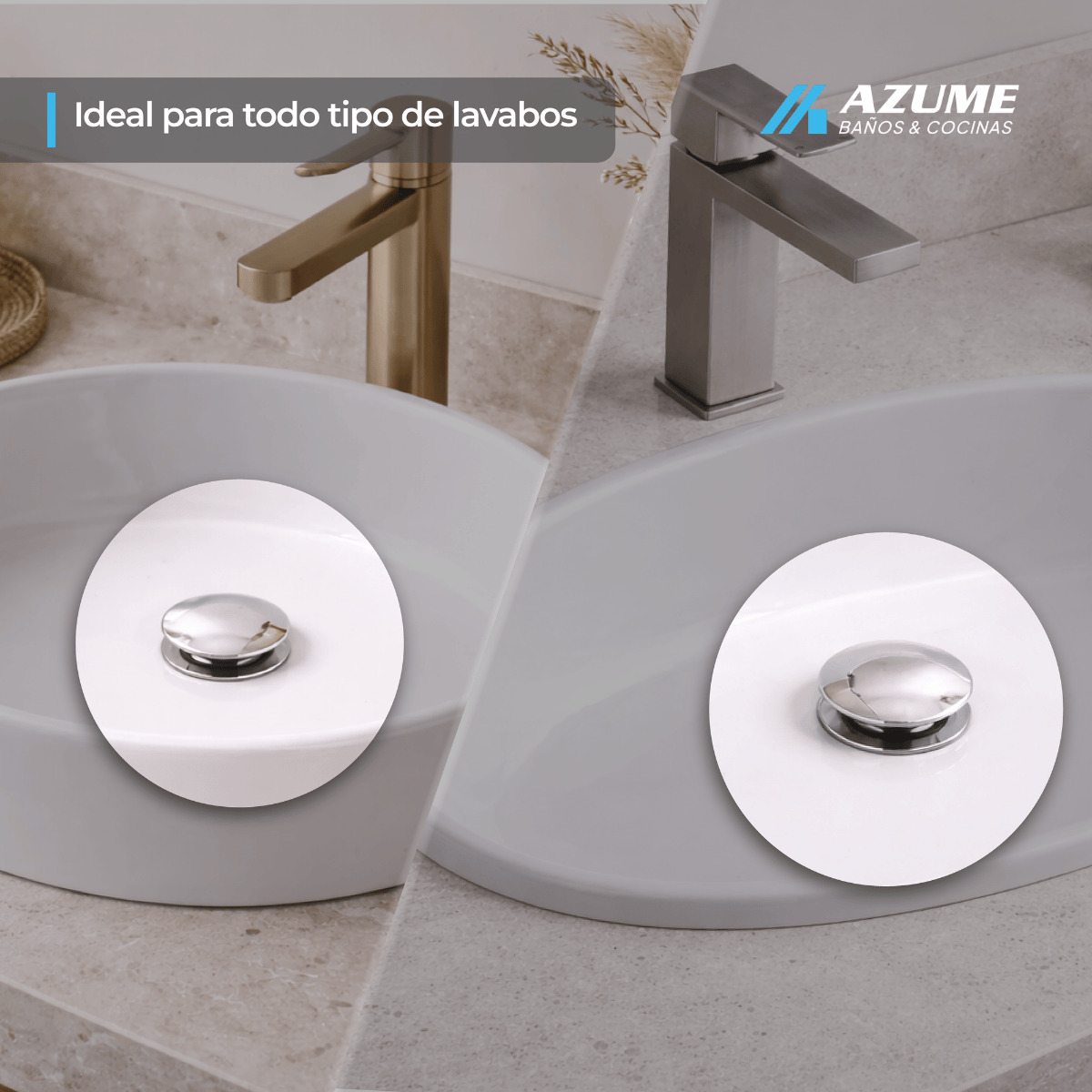 Contra Push Para Lavabo Lux Sany Sin Rebosadero Cromo – LU-XR-CONTRA-68