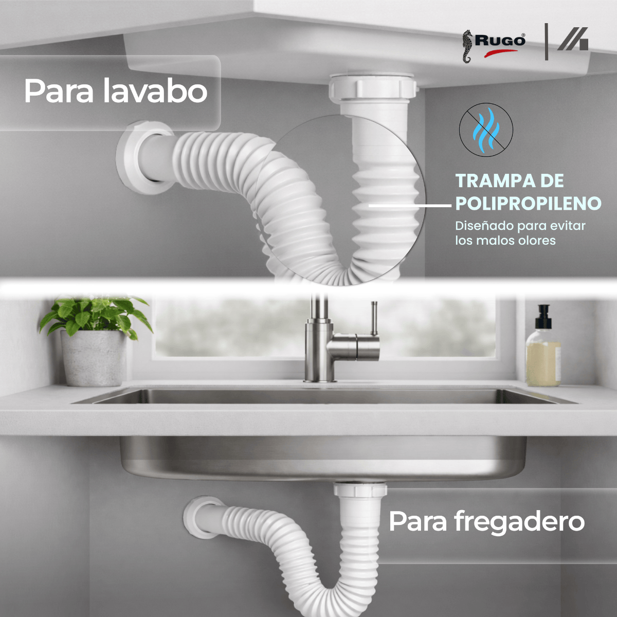Cespol Flexible Rugo Para Lavabo y Fregadero 11PTF – RU-11PTF