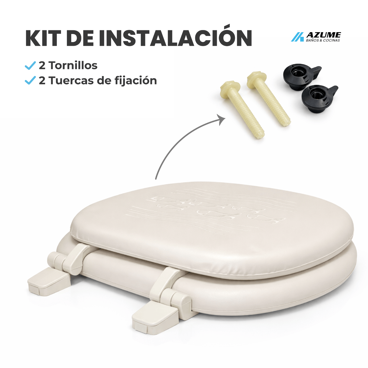 Asiento para Sanitario Acojinado Decor Plus Blanco Bordado – BE-D255 484