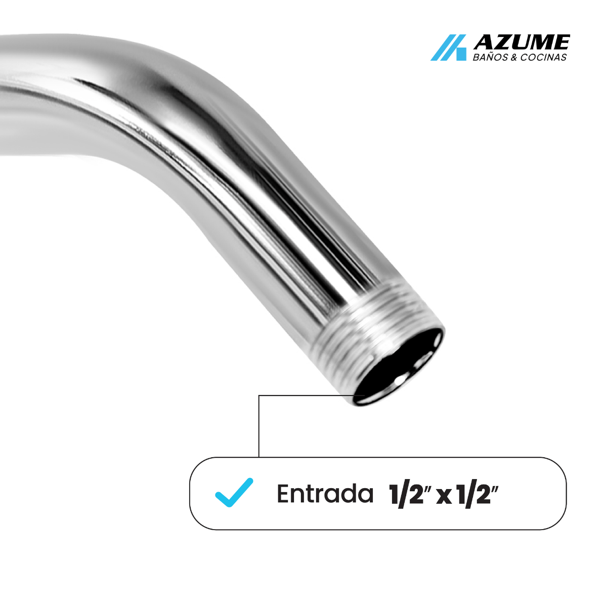 Brazo Tipo Codo Para Regadera Hidroflud Cromo – HF-HIBCC15