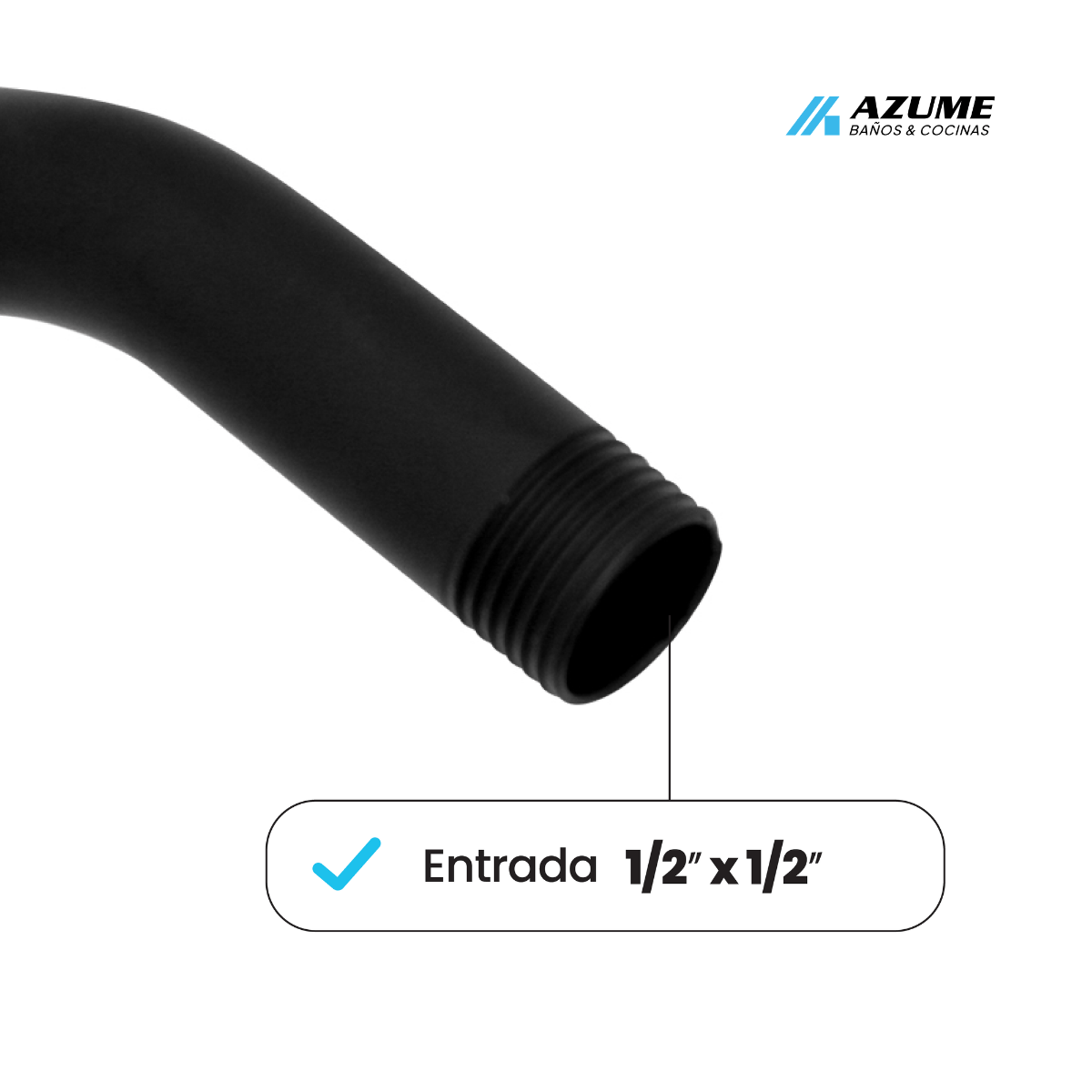 Brazo Tipo Codo Para Regadera Hidroflud Negro Mate – HF-HIBCN15
