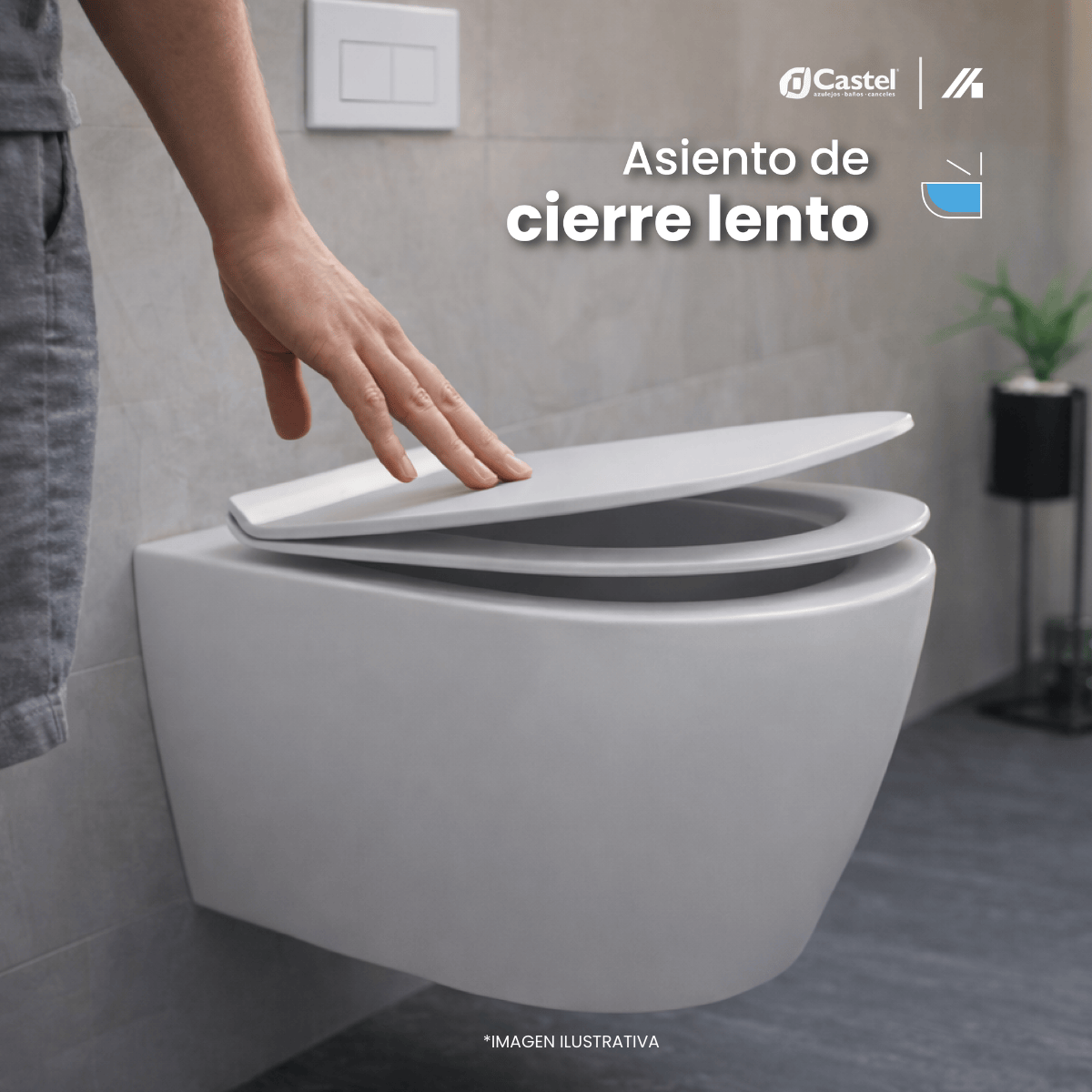 Sanitario Suspendido Castel Clio Bold Blanco Tanque oculto – CA-CLIO BOLD