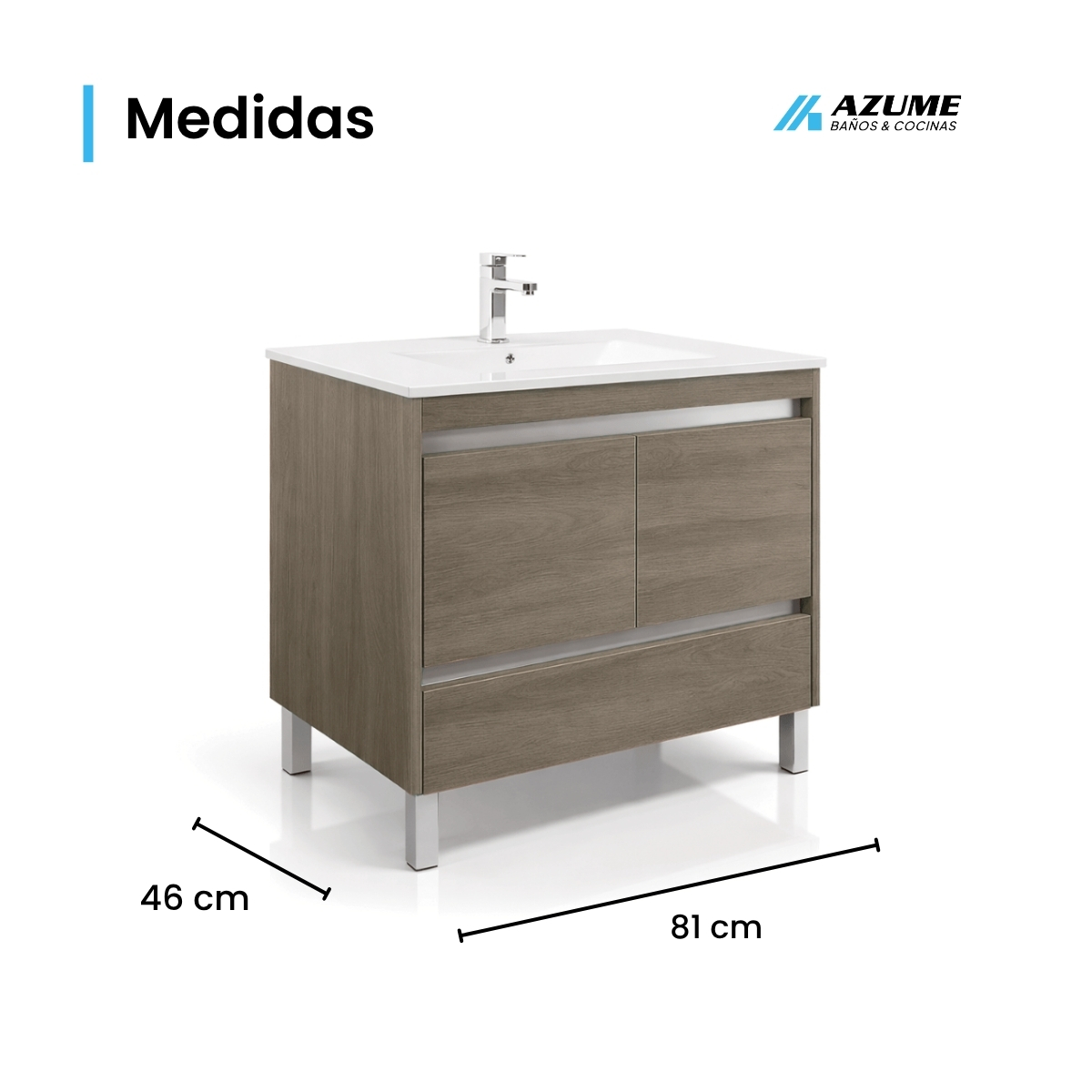 Gabinete Vannze Argelia Roble 80 cm Monomando y Contra – VN-ARGELIA 80-RS