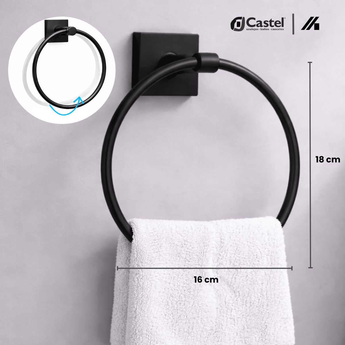 Juego De Accesorios Para Baño Castel 3 Piezas Negro Mate – CA-KAPPA
