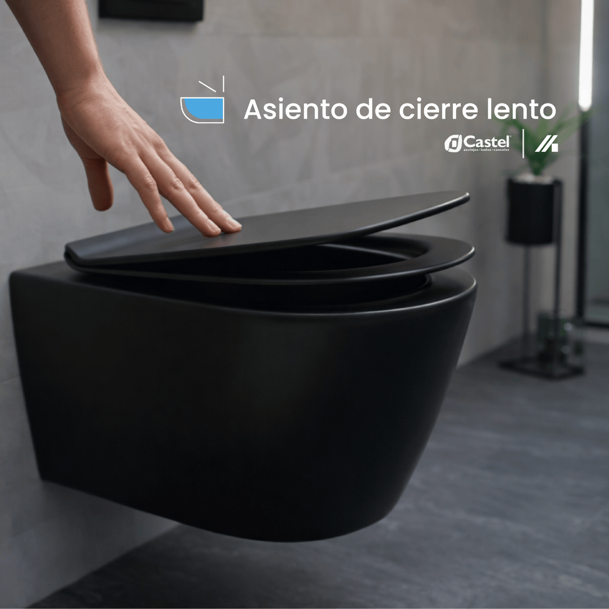 Sanitario Suspendido Oculto Castel Clio Negro Mate – CA-CLIO BLACK