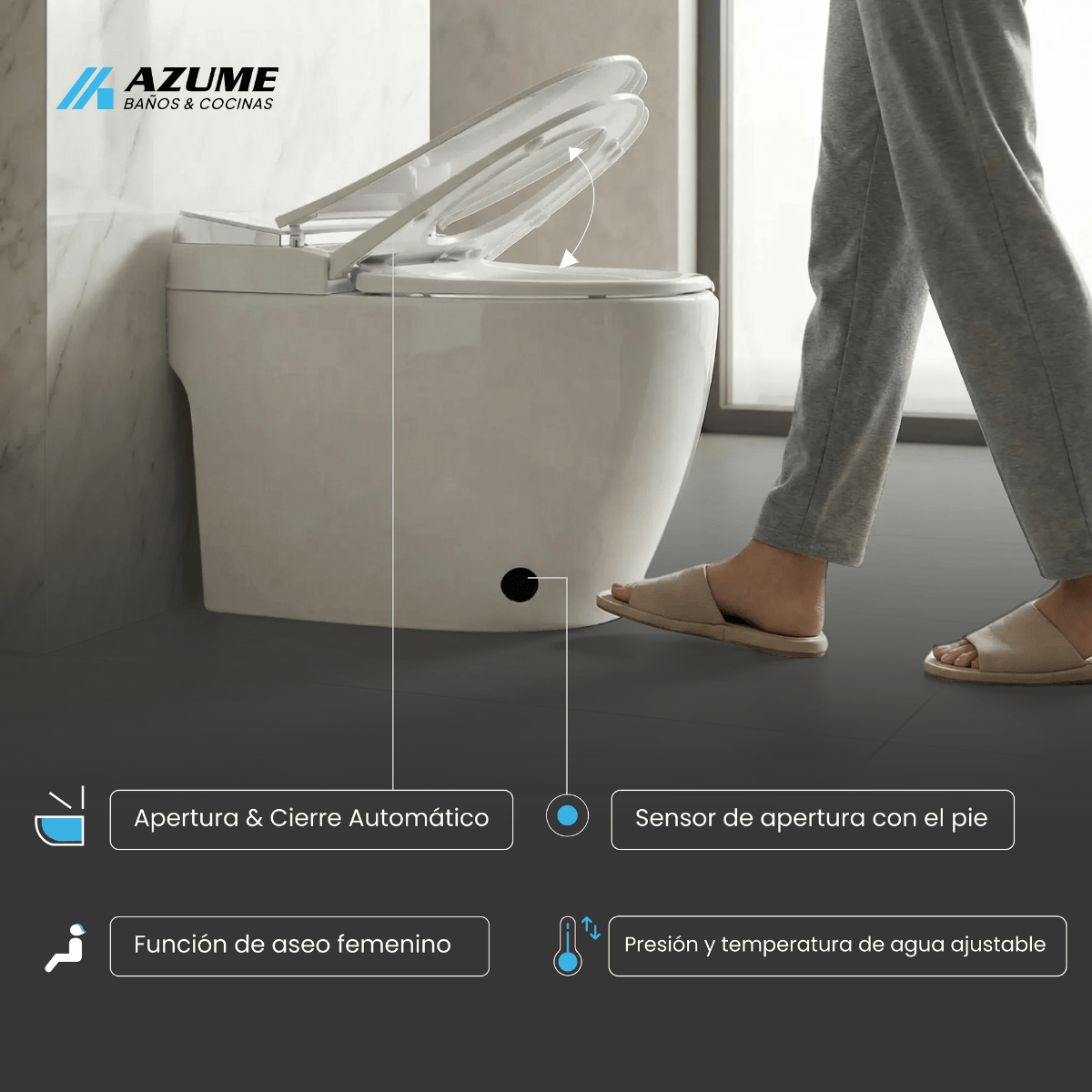 Alternative view of Sanitario One Piece Castel Con Tanque Oculto Blanco - CA-JUPITER PRO