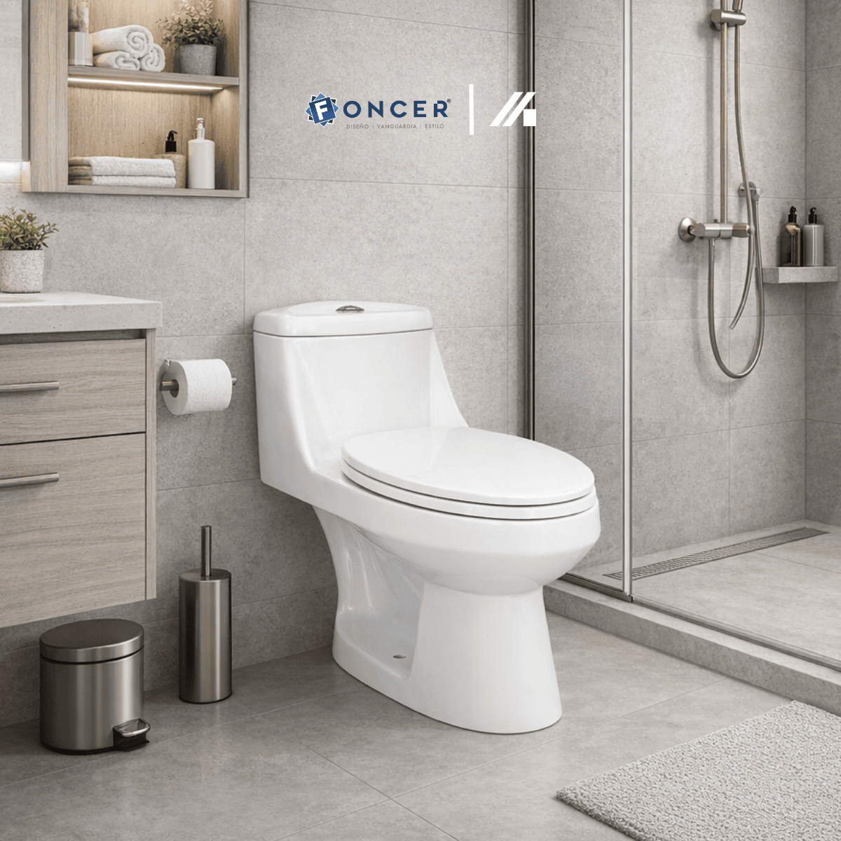 Sanitario One Piece Foncer Thor 4.8 litros Botón Doble Descarga – FC-THOR