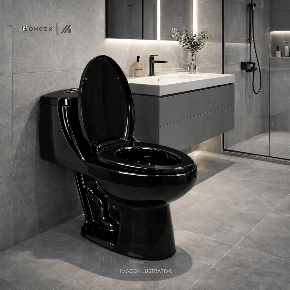 Alternative view of Wc One Piece Foncer Thor Black 4.8 L Negro - FC-THOR BLACK