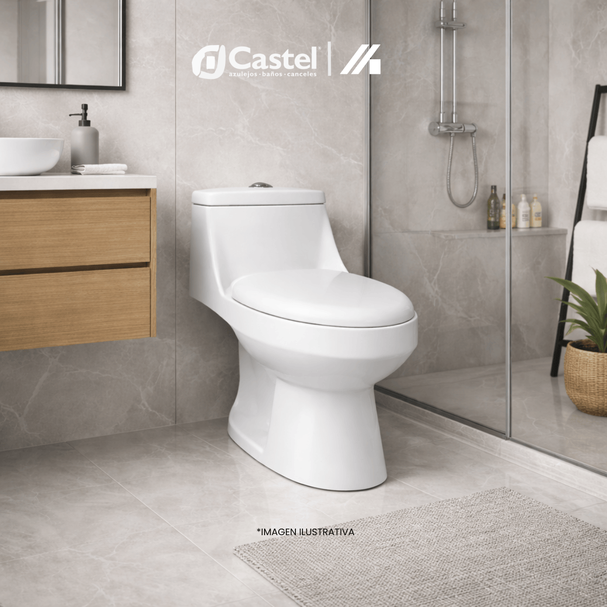 Alternative view of Sanitario One Piece Castel Blanco Venus Basic - CA-VENUS BASIC