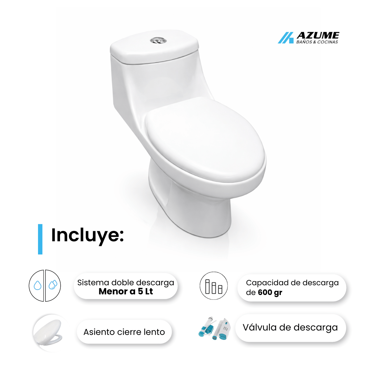 Sanitario One Piece Castel Blanco Venus Basic – CA-VENUS BASIC