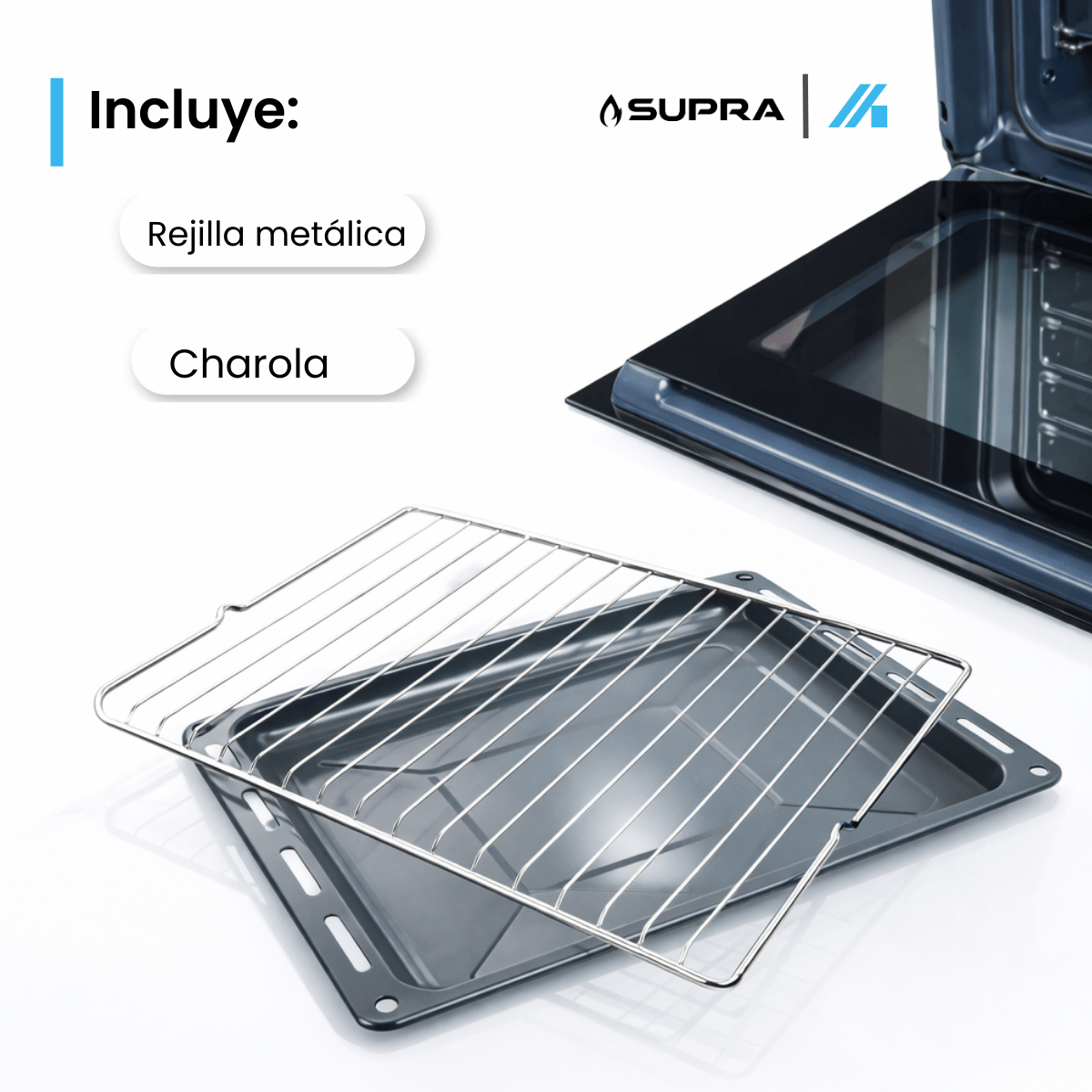 Horno Supra Electrico y Gas Cristal Negro Vortex- SU-DARK VORTEX