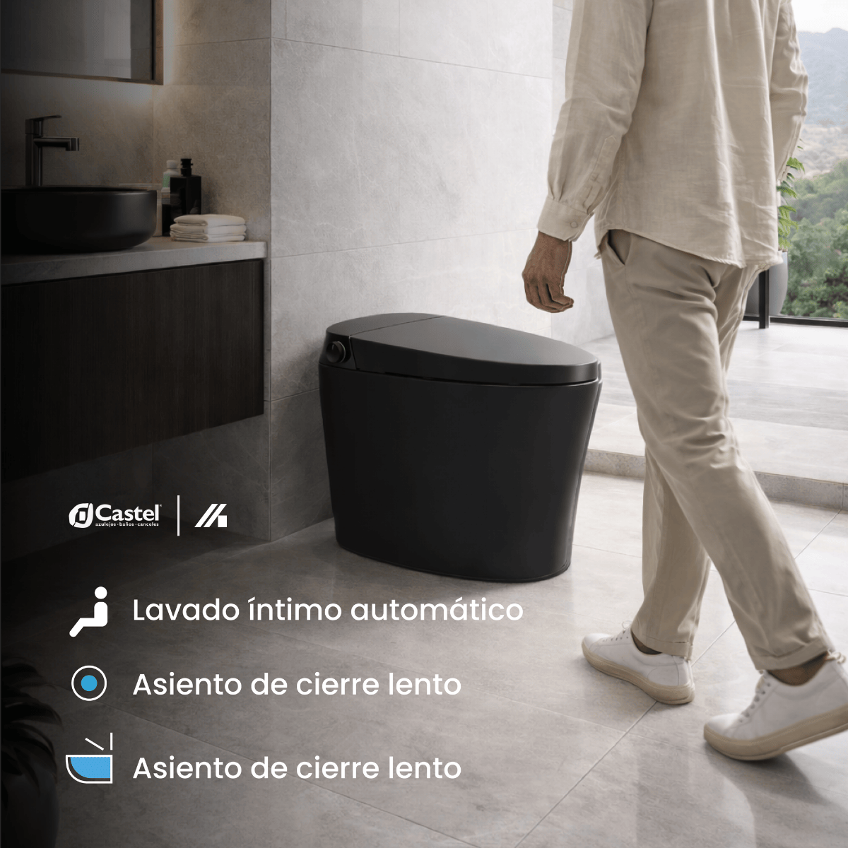 Sanitario Inteligente Castel Jupiter Black Mate One piece – CA-JUPITER BK