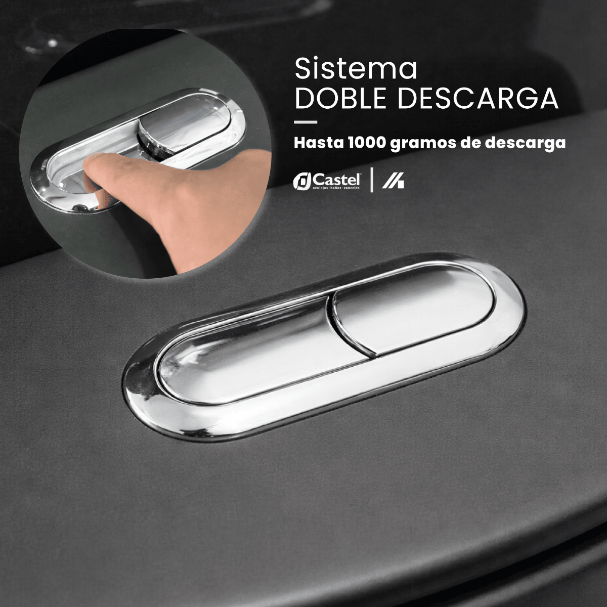 Sanitario One Piece Castel Gea Negro Mate Doble Descarga – CA-GEA BK