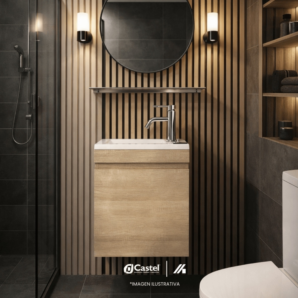 Alternative view of Gabinete Para Baño Castel 40 Cm Monomando y Contra- CA-KIT GALICIA HAYA