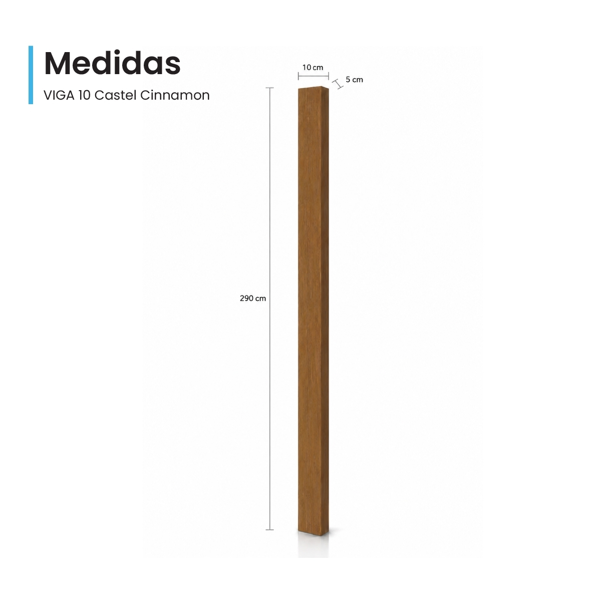 Viga Decorativa WPC Castel Viga 10 Rectangular Tono Cinnamon 290 cm