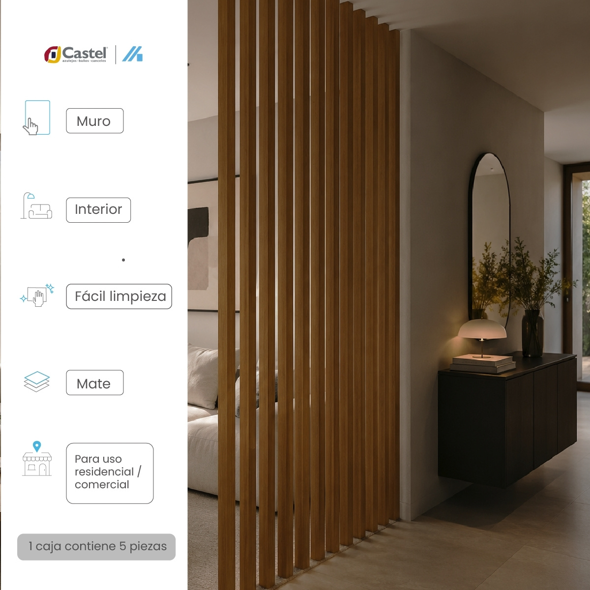 Viga Decorativa WPC Castel Viga 10 Rectangular Tono Cinnamon 290 cm