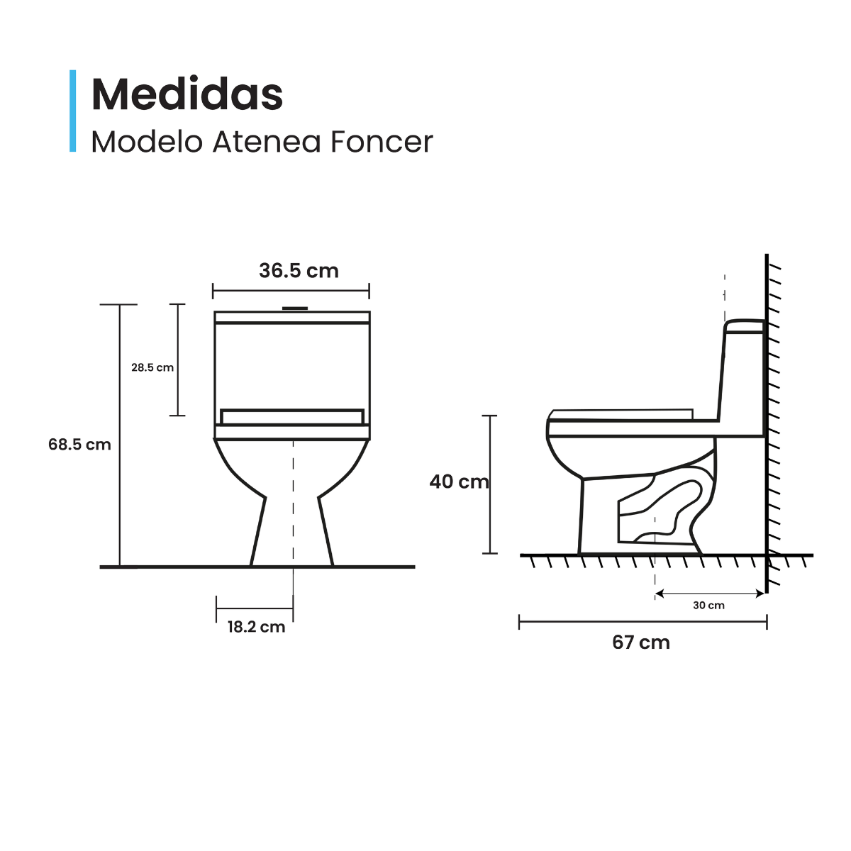 Sanitario One Piece Foncer Atenea Doble Descarga – FC-ATENEA